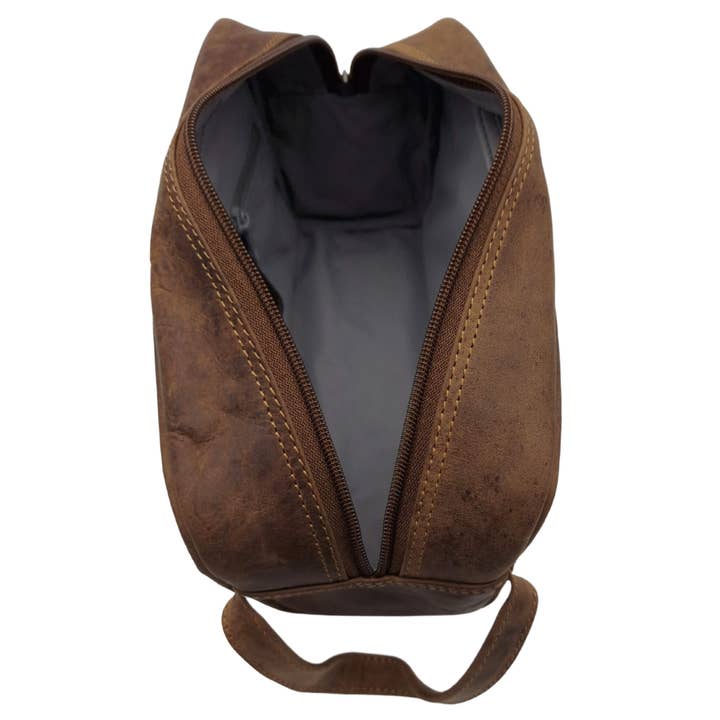 Greenwood - Wholesale Toiletry Bag - Unisex - Amari leather toiletry bag, men's toiletry bag, women with compartments
