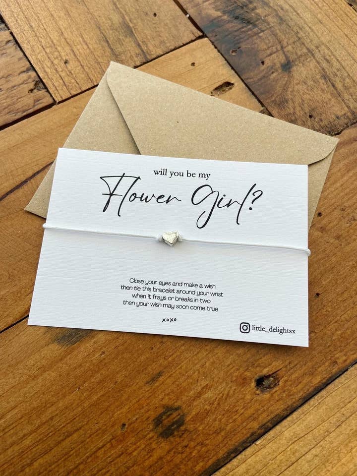 Flower Girl / Bridesmaid Proposal Wish Bracelet for wholesale by Little Delights