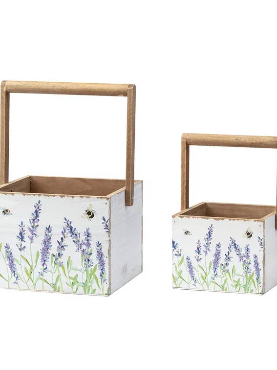 Lavender & Bee Wooden Handle Box Set (2 pc) Set Item #33898 for wholesale by Napco