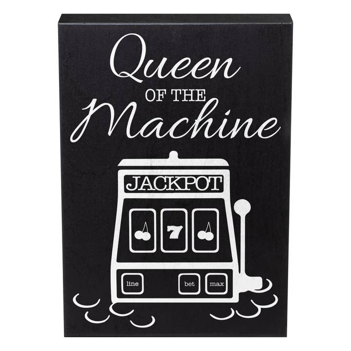 Queen of the Machine™️ Wooden Sign, Casino Slot Machine for wholesale by JennyGems