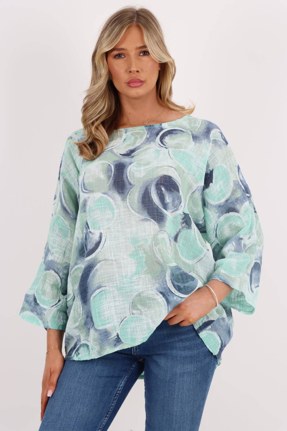 Miss Bold – wholesale Blouse – Women’s – Italian Circle Print Cotton Top14