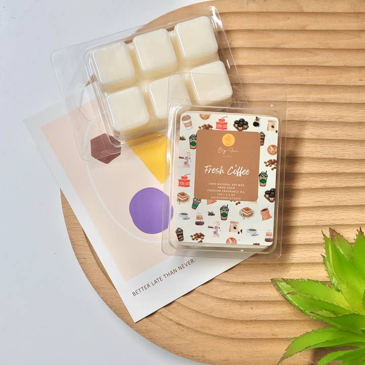 Fresh Coffee Wax Melt for wholesale by Big Fan Art Studio Inc.