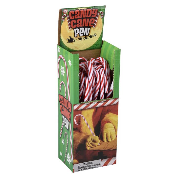 The Toy Network - Wholesale Pen - CANDY CANE PEN 6.5" 24/DISP4