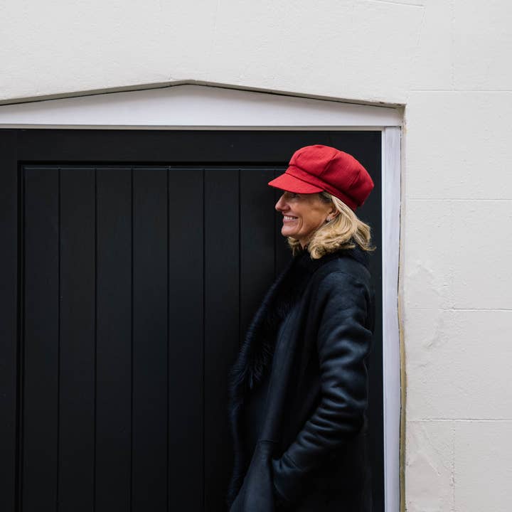 Proppa Toppa Hats – wholesale News boy/school boy hat – Women's – Red Baker Boy Cap Hard wearing and Stylish3