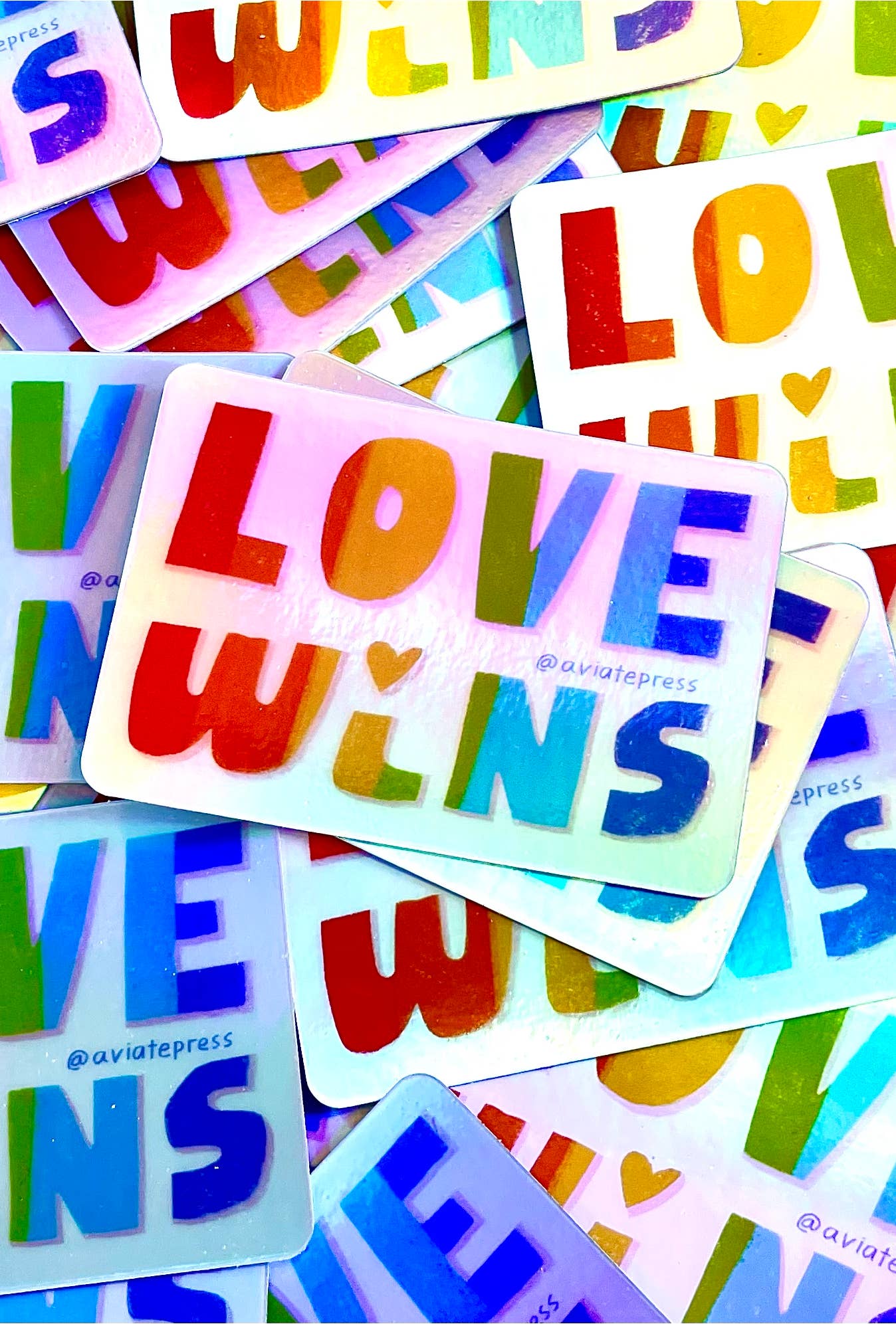 Aviate Press - Wholesale Sticker - Love Wins Holographic Gay Pride Sticker2