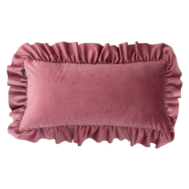 Melli Mello Velvet Ruffle Sierkussen Klein Roze for wholesale by Melli Mello