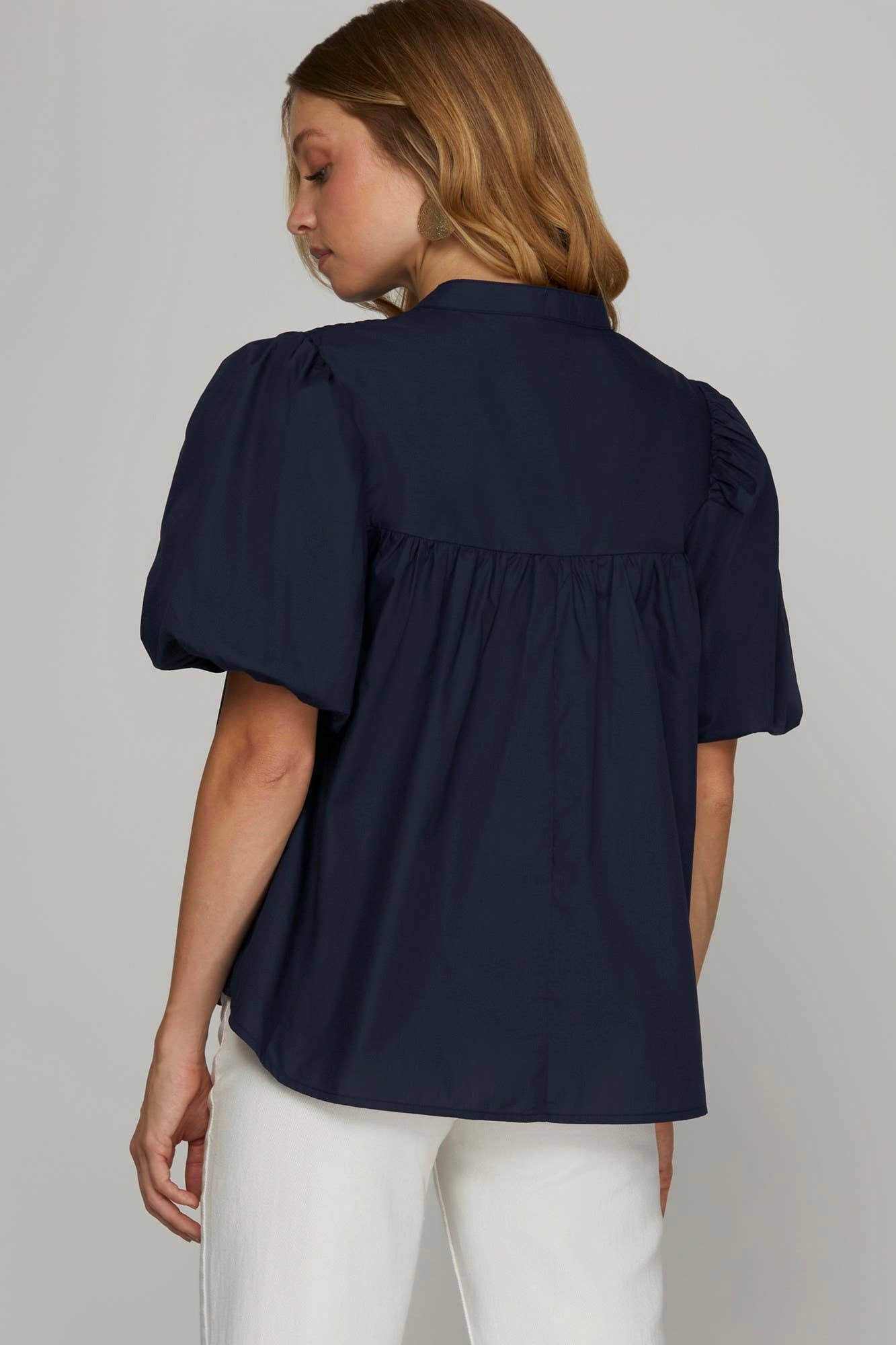 Peace Love Line – wholesale Blouse – Women’s – PL5241 - STAND NECK PINTUCK DETAIL WOVEN TOP9