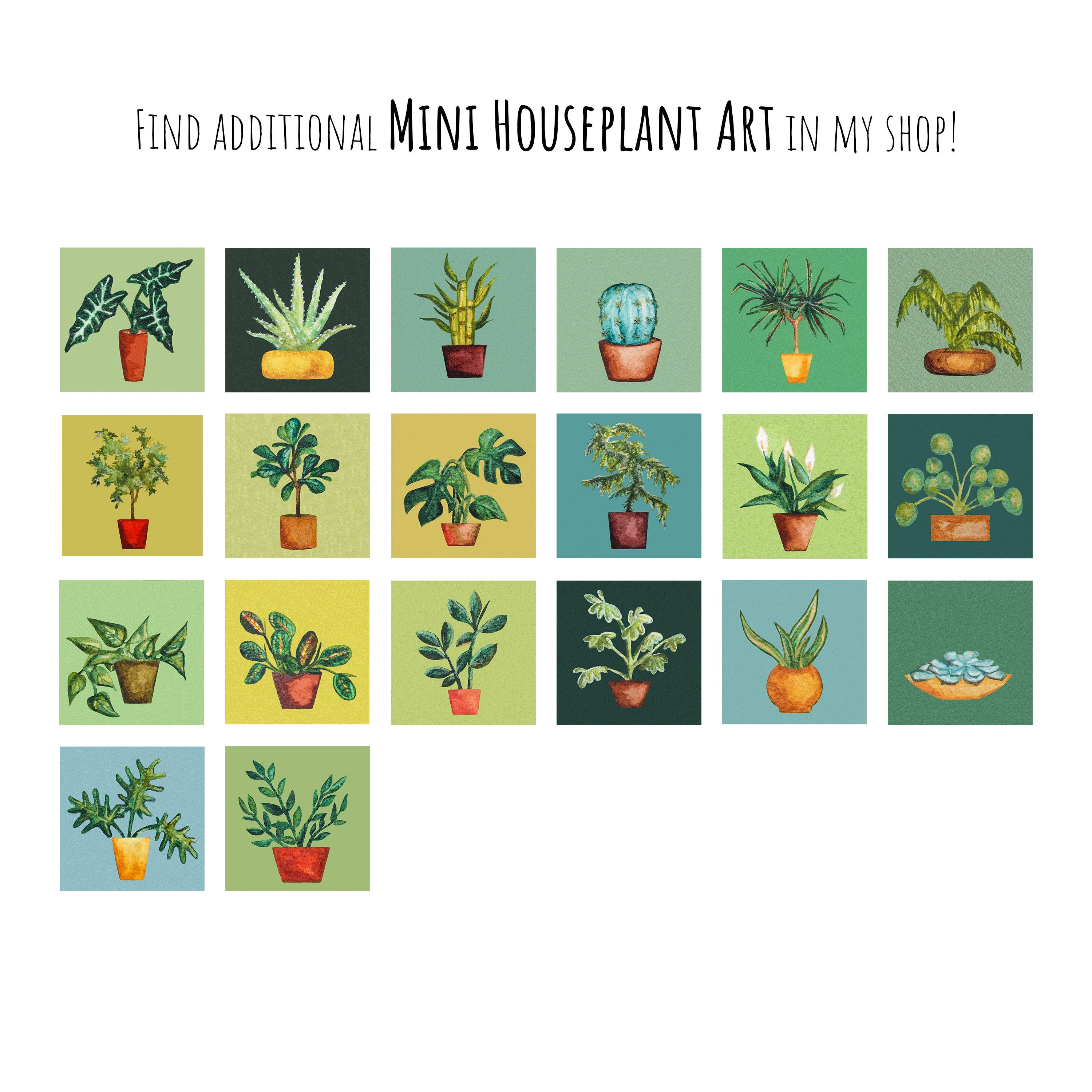 Mick's Art Goods - Wholesale Art Print - Mini 1" Pilea Peperomioides Houseplant Tiny Framed Art Print9