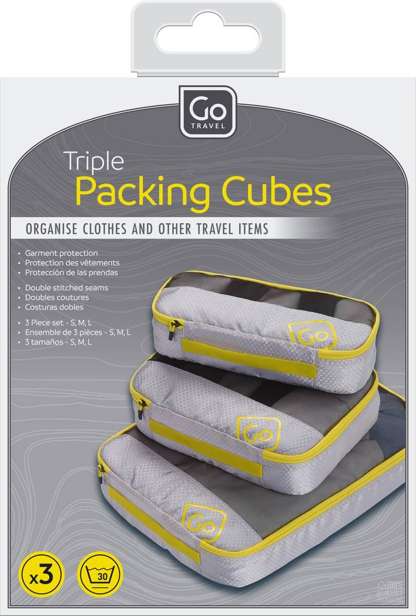 Go Travel - Wholesale Packing Cube - Go Travel Triple Packing Cubes (Yellow)0
