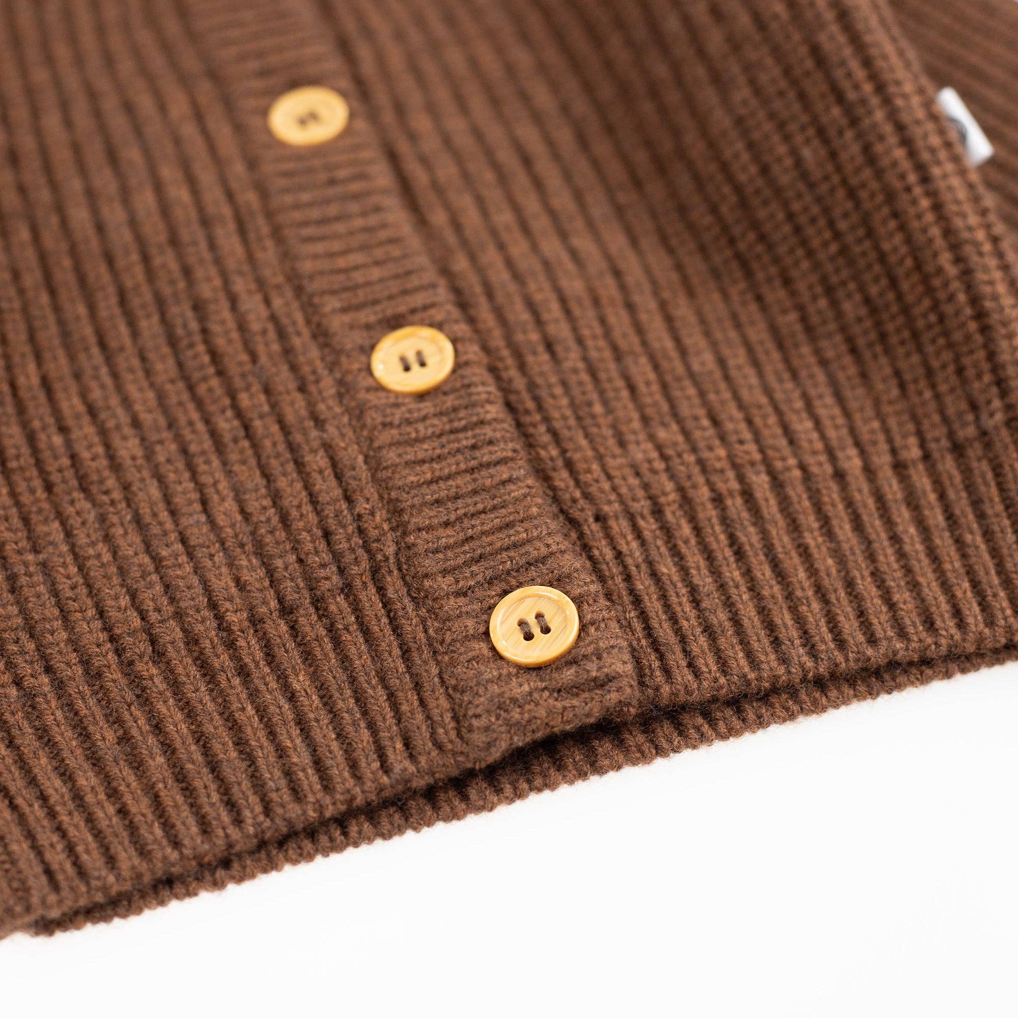 Lille Barn - Wholesale Cardigan - Baby - Knitted Wool Baby Cardigan - Merino Wool - Brunette1
