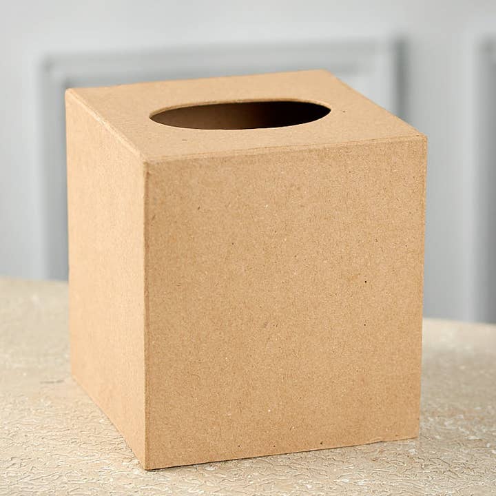 Factory Direct Craft - Wholesale Decorative Box - Blank Paper Mache Tissue Box Cover - 5" L x 5" W x 5-1/2" H