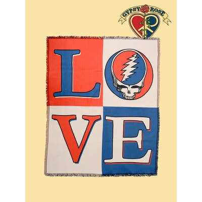 Gypsy Rose - Wholesale Throw Blanket - Grateful Dead Steal Your Love SYF Woven Blanket