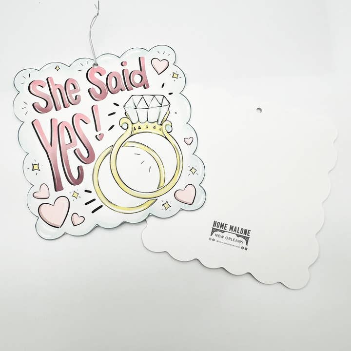 Sie hat Ja gesagt! Hochzeitsdeko, Kranz, Flair, Verlobung für den Großhandel von Home Malone