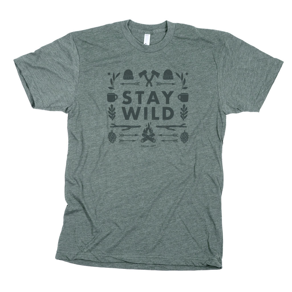 The Social Dept. - Wholesale Screen Printed T-Shirt - Unisex - Stay Wild!0