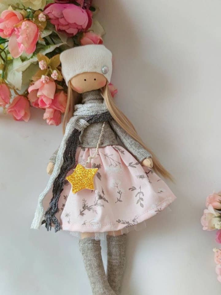 Heirloom Cloth Rag Doll, Toddler Gift, Nursery Decor for wholesale by ChernikovaNataliya