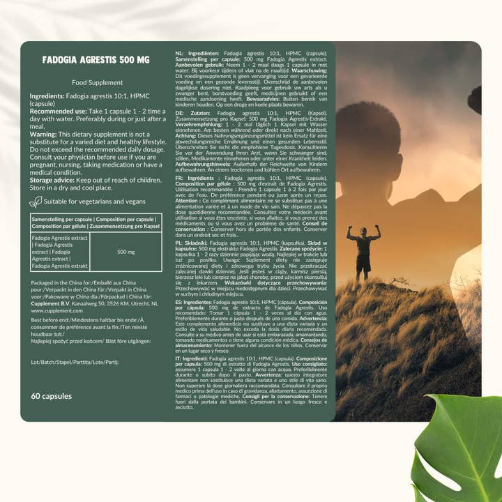 Cupplement b.v. - Wholesale Oral Supplement/Vitamin - Fadogia Agrestis Capsules 500 mg 60 Capsules6