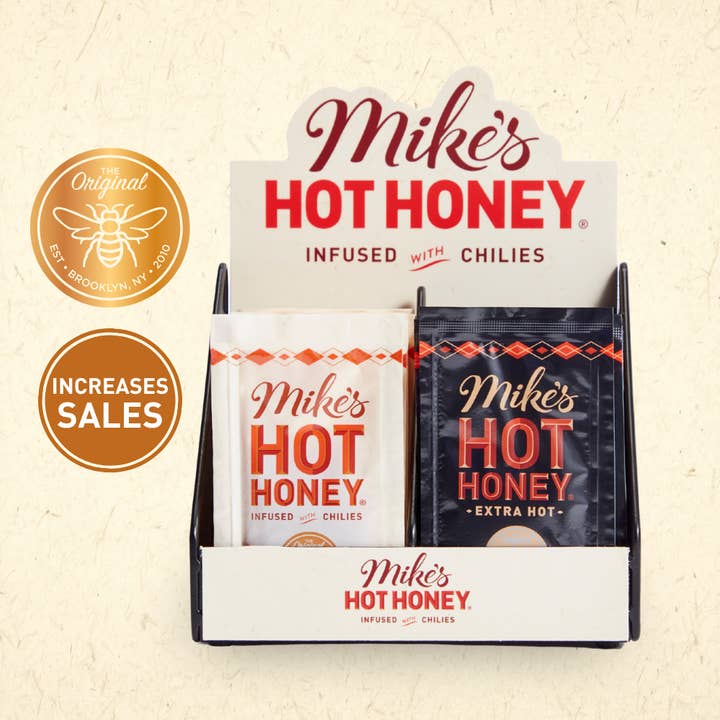 Counter Display + 100 Hot Honey Packets 0.5oz | Foodservice for wholesale by Mike's Hot Honey