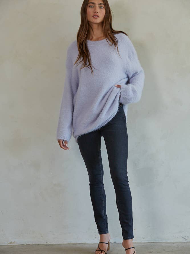 By Together - Wholesale Knit Sweater - Women's - W1606 | Knit Sweater Cotton Acrylic Nylon Fuzzy Pullover