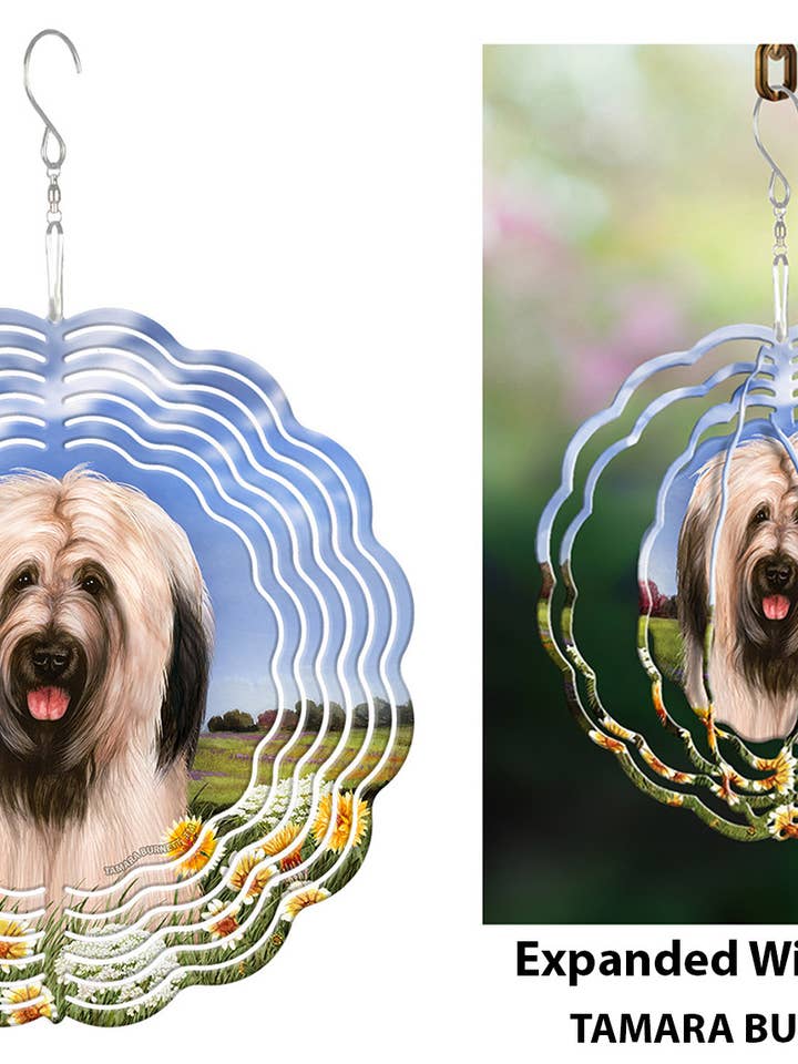Briard Light Fawn Uncropped - Wind Spinner for wholesale by Pet Gifts USA, LLC