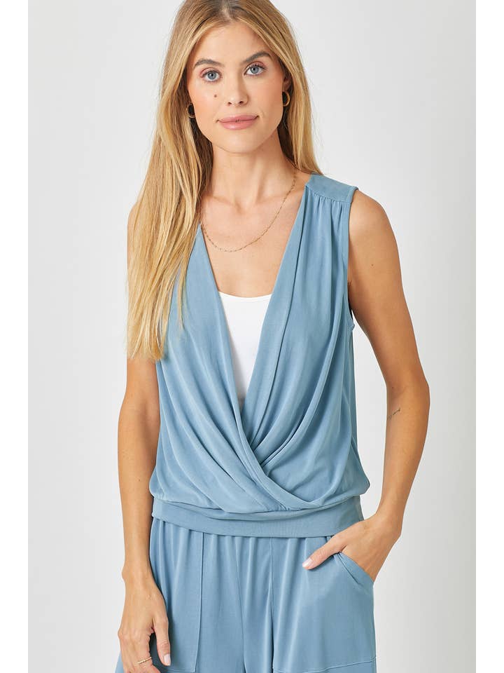 Mystree - Wholesale Blouse - Women's - 60608 Modal Plunging Neck Top3