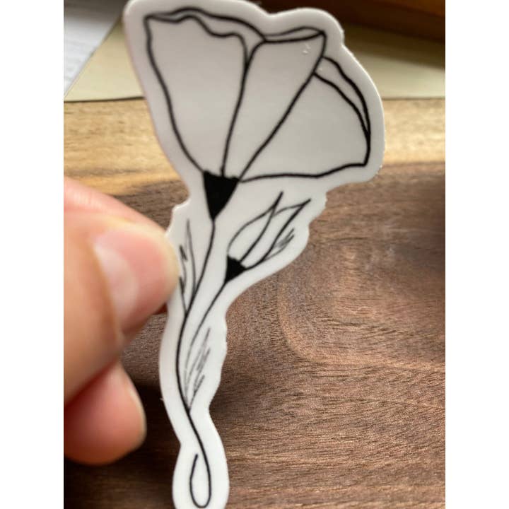Beth Ann Erickson Designs - Wholesale Sticker - California Poppy Sticker, Flower Stickers for Water Bottle4