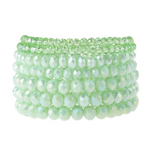 Love and Repeat - Wholesale Beaded Bracelet - SEVEN LINES GLASS BEADS STRETCH BRACELET7