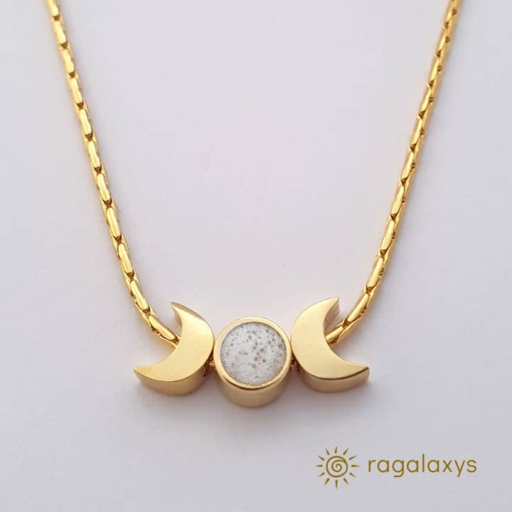 Pingente Três Luas com corrente de cobra por atacado de Ragalaxys