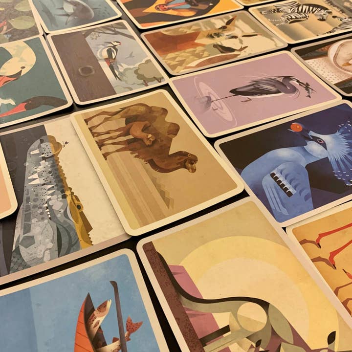 Magnifique Hearts – Engroshandel Postkortsæt – Postkort med vilddyr i vintage-stil og smukke illustrationer3