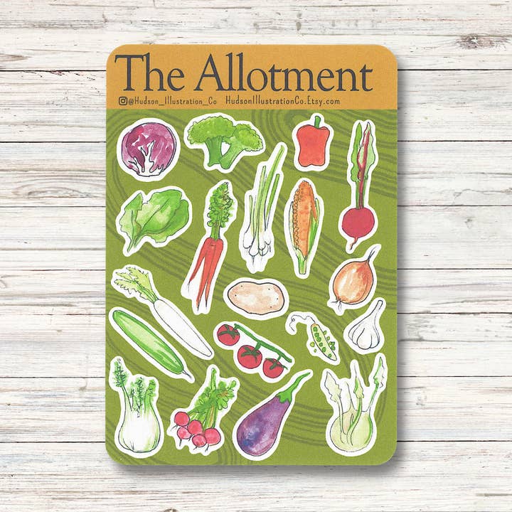 Foglio adesivo per orti, motivo: fattoria, verdura, giardino per la vendita all'ingrosso da parte di Hudson Illustration Co - About Town Co