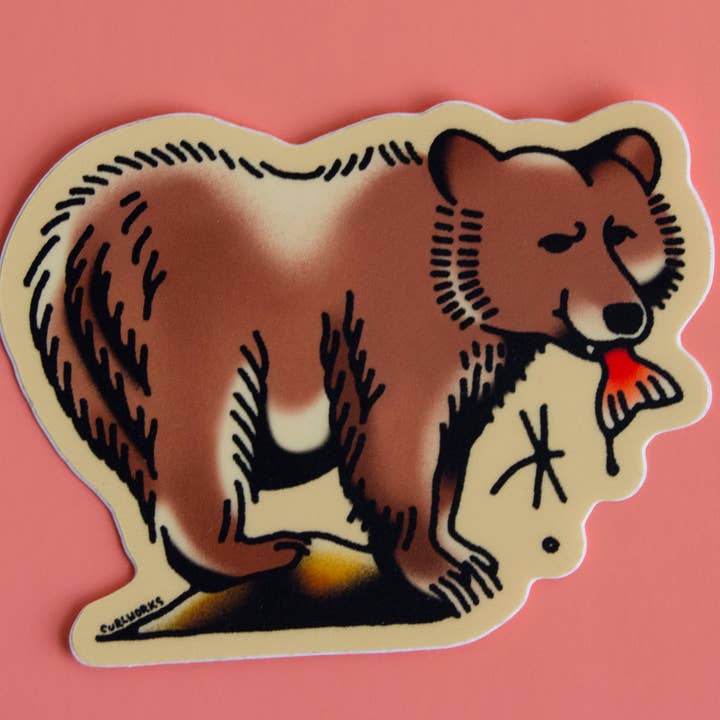 Curlworks - Wholesale Sticker - Bear Vinyl Sticker2