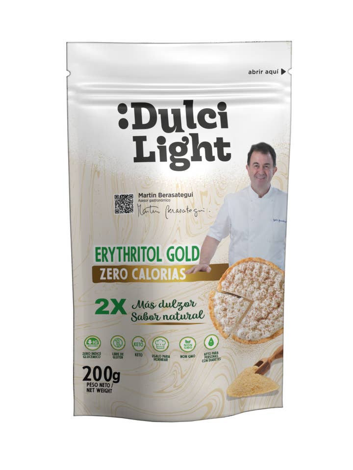 Guld Erythritol Doypack DulciLight 200gr ESP for engroshandel hos FIAB