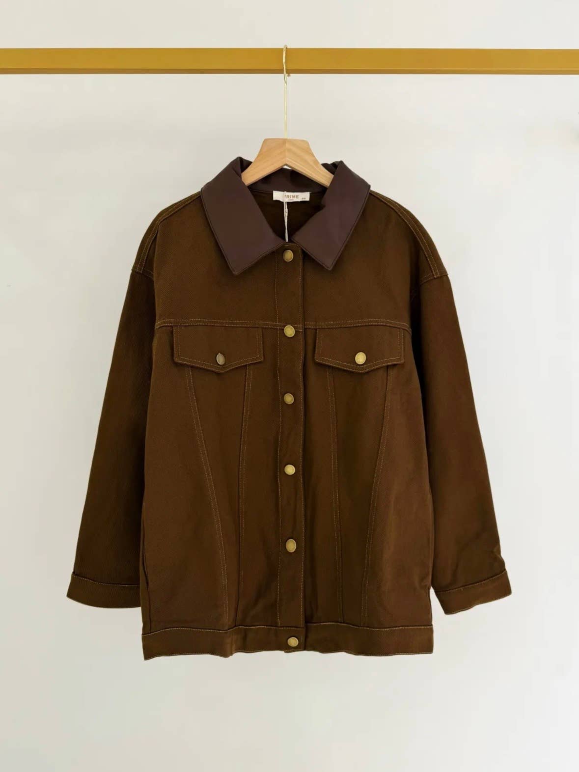 Frime - Wholesale Denim Jacket - Women's - Denim jacket with leather collar - 567410