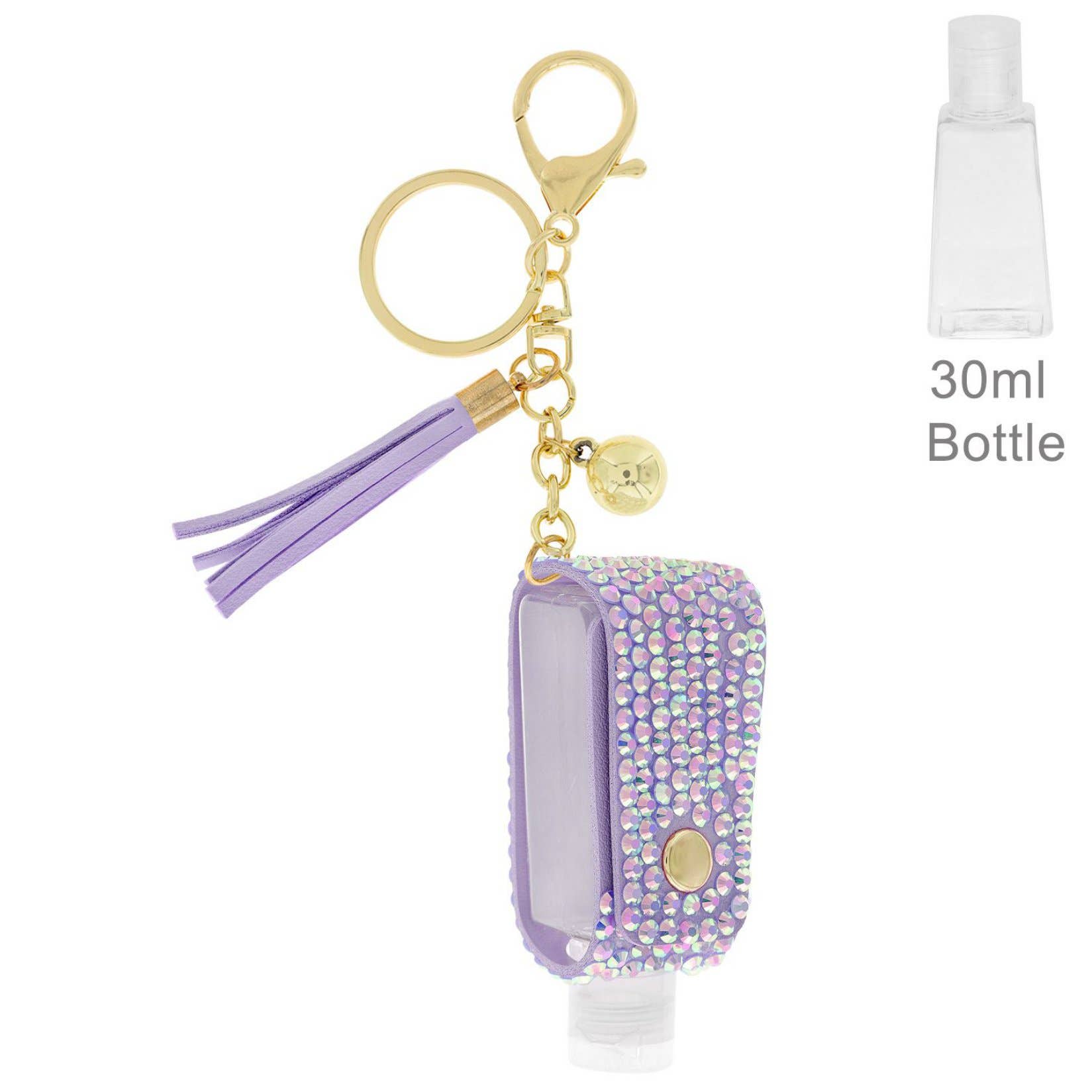 SP Sophia Collection - Wholesale Keychain - Women's - Rhinestone Hand Sanitizer Holder w/ Tassel Keychain14