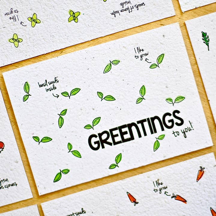 BLOOM your message - Vendita all'ingrosso Semi di piante - Carte di crescita piantabili (set) Con semi di verdure e erbe aromatiche