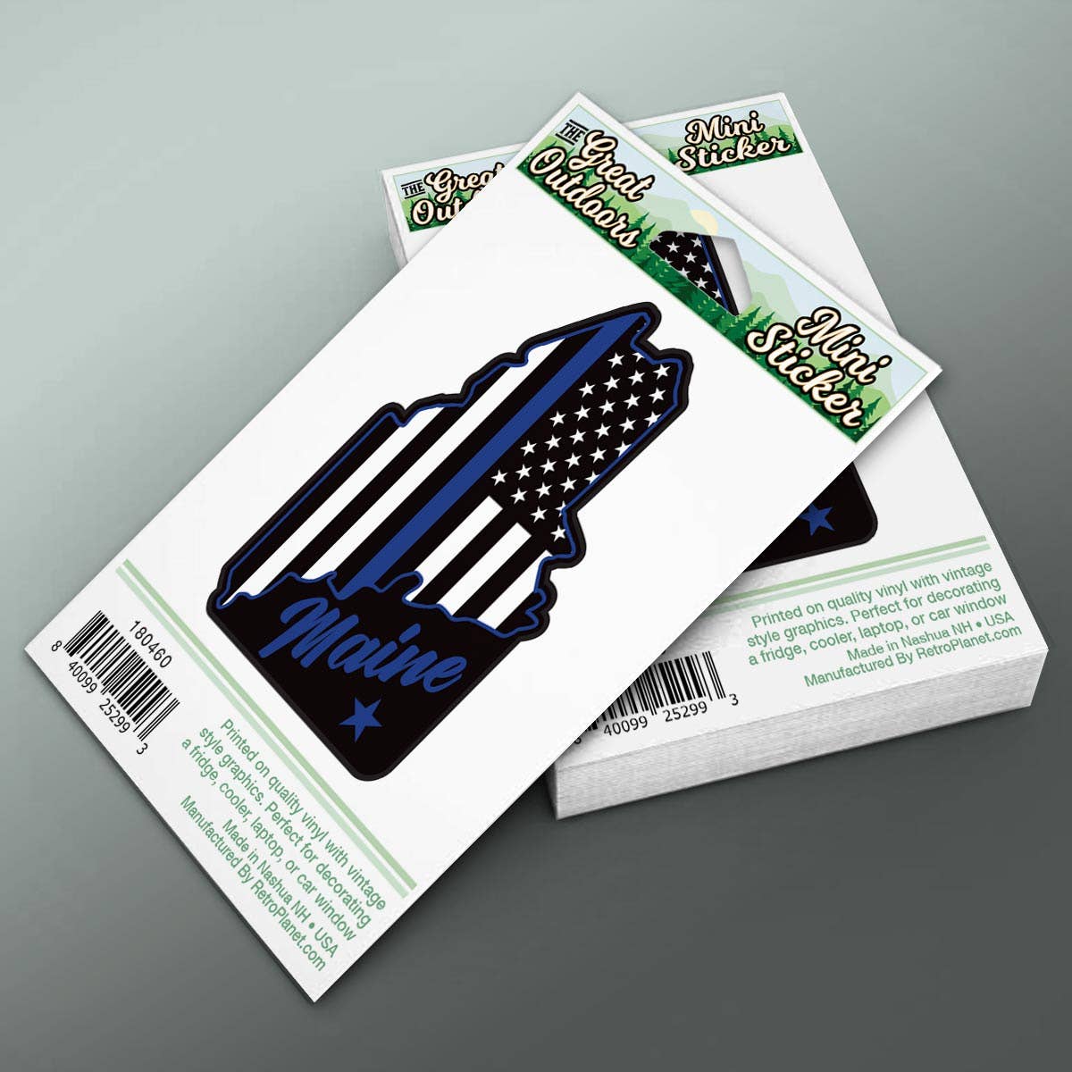 RetroPlanet - Venta al por mayor Pegatinas para móviles y portátiles - Minipegatina patriótica con la bandera de la policía del estado de Maine, 20 unidades3