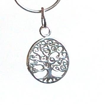 Colgante y cadena pequeña de plata de ley 925 con diseño de árbol de la vida para venta al por mayor de Reiju