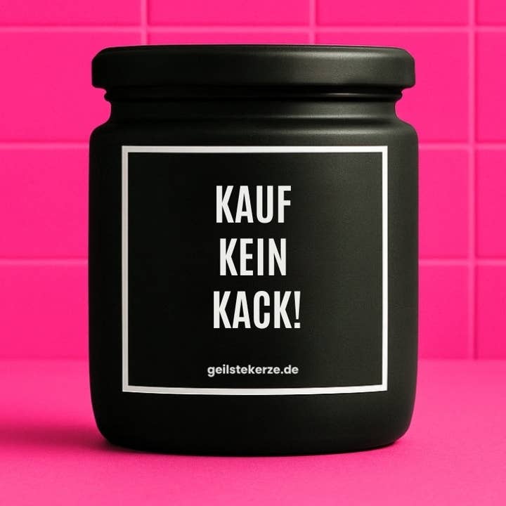 Vela vegana orgánica con frase – ¡NO COMPRES MIERDA! para venta al por mayor de geilstekerze