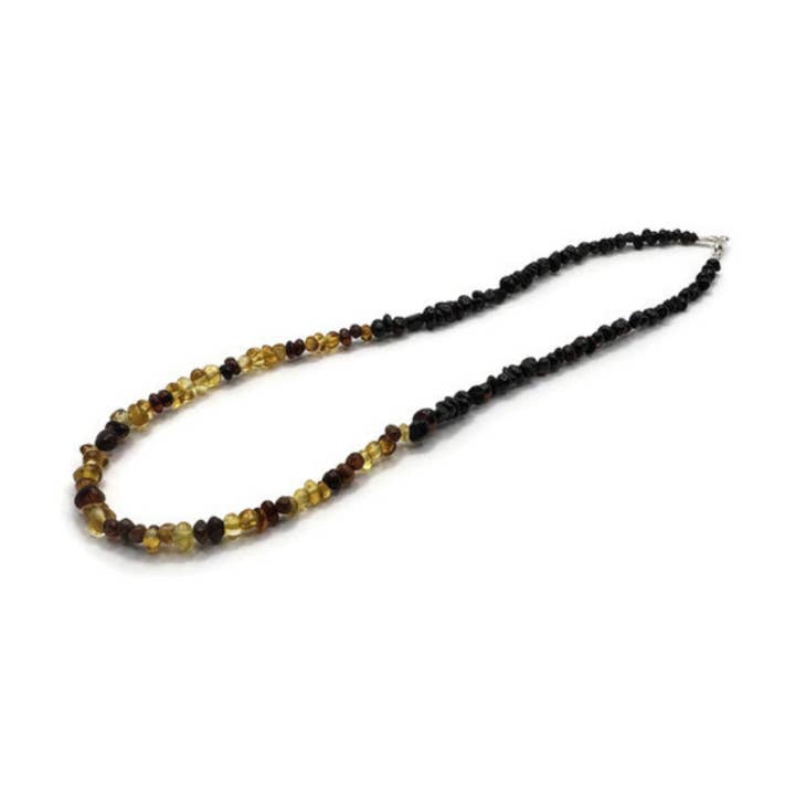 Collar de ámbar báltico de 16 a 17 pulgadas para adolescentes o adultos con coñac y miel con cierre de acero inoxidable para venta al por mayor de Baltic Essentials