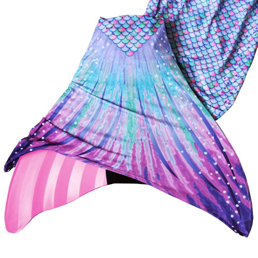 Sun Tail Mermaid - Wholesale Beach/Pool Toy - Kids & Baby - Aurora Borealis Mermaid Tail + Pink Monofin Set for kids, girls, teens, and women (pool toy)1