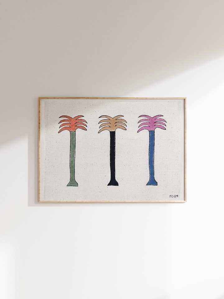 Palma Trio Block Art Print for wholesale by PO-EM