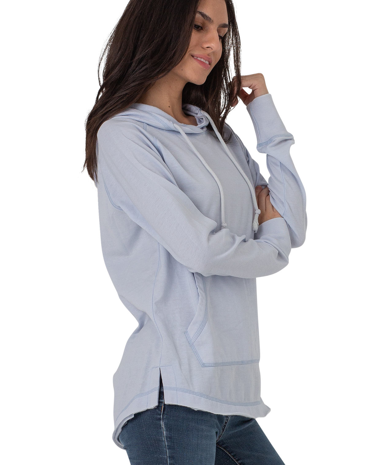 U.S. Apparel – wholesale Hoodie – Women's – Ladies Crossover Hoodie - Drop Back Hem17