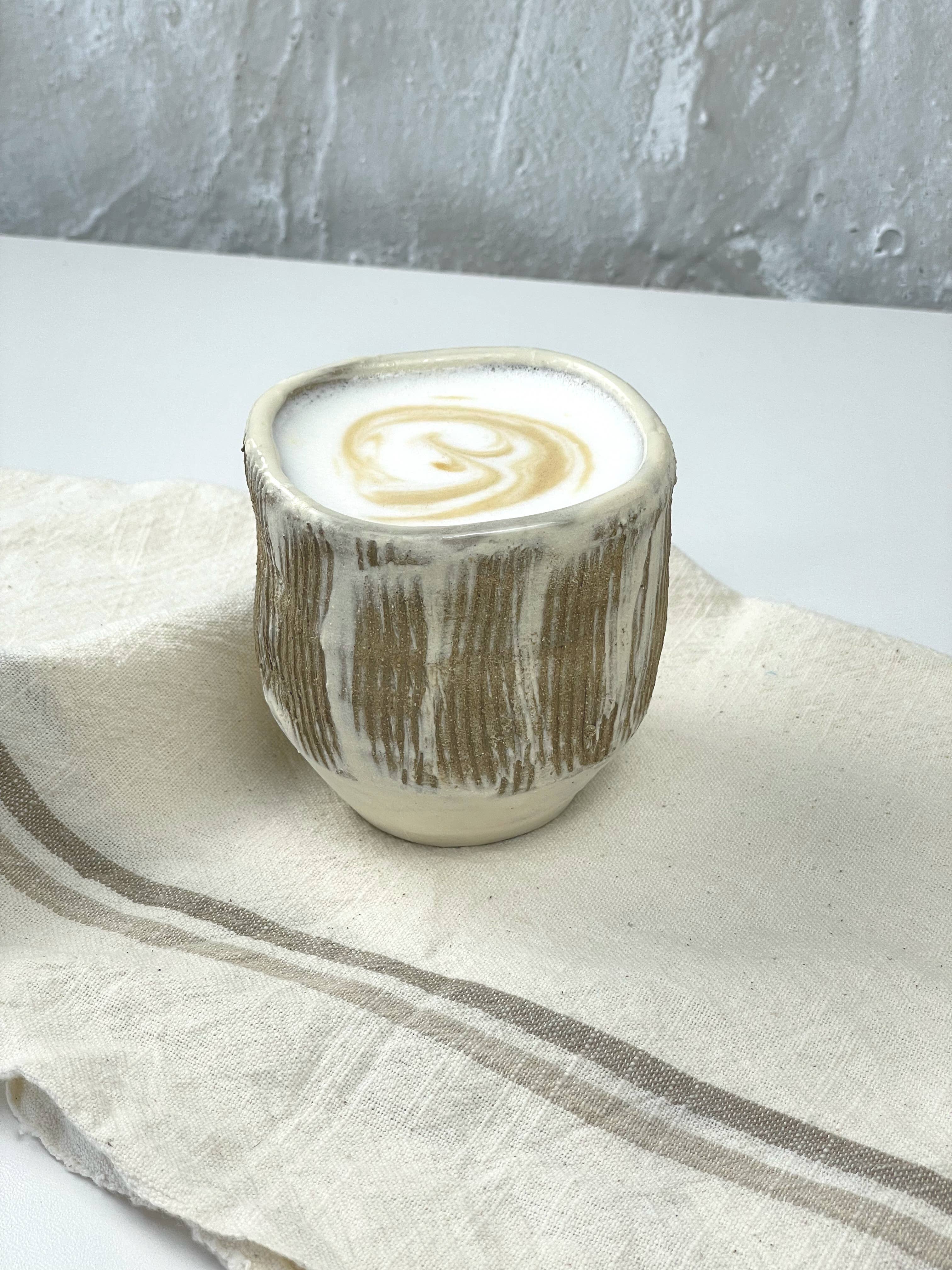 Zenful Pottery - Wholesale Coffee/Tea Cup - Hakeme Collection - Textured Stoneware Yunomi Teacup