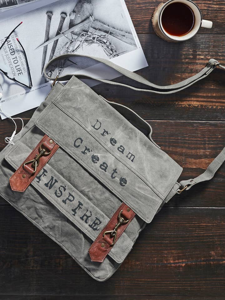 Dream Create Inspire Men's Messenger Bag for wholesale by Mona B.
