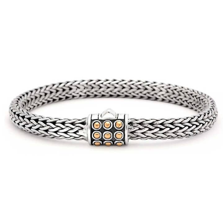 Silver and 18K Yellow Gold Dragon Bone Bracelet for wholesale by CYN’S Jewelry