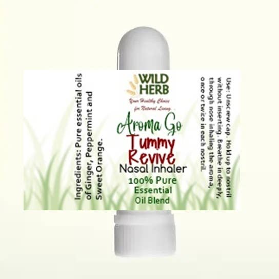 Inalatore per aromaterapia con oli essenziali Tummy Revive per la vendita all'ingrosso da parte di Wild Herb Soap Co
