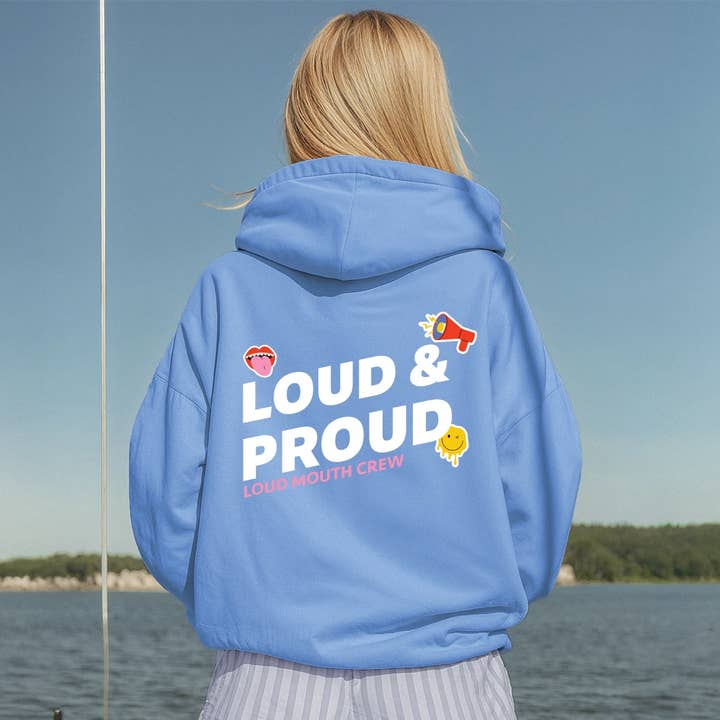 Laut & Stolz Grafik-Hoodie für den Großhandel von Talking Too Loud Apparel