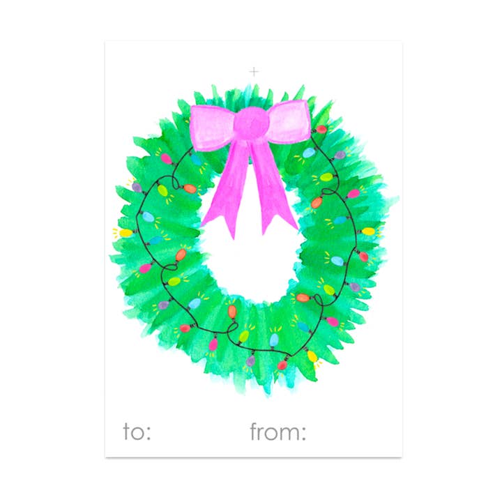 Holiday Wreath Gift Tags for wholesale by Island Haus Co