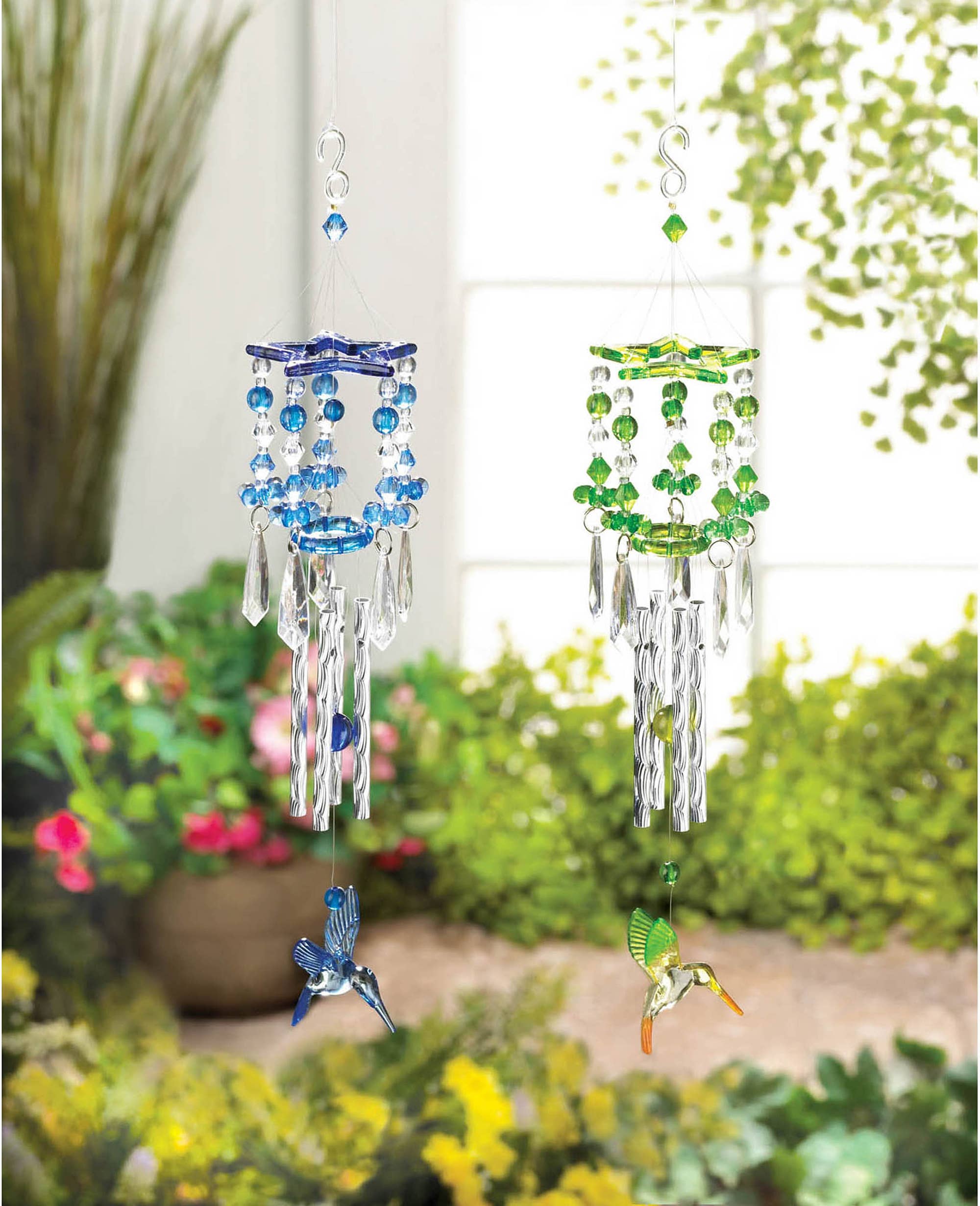 Zingz Home - Wholesale Wind Chime - Green Hummingbird Chimes2