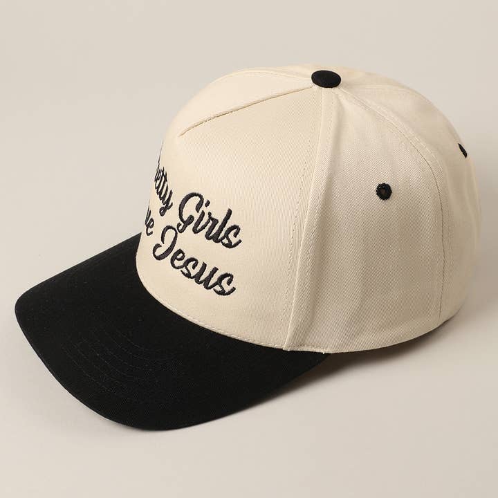 Fashion City - Vente Casquette de camionneur – femme - Casquette de camionneur brodée "Les jolies filles aiment Jésus"2