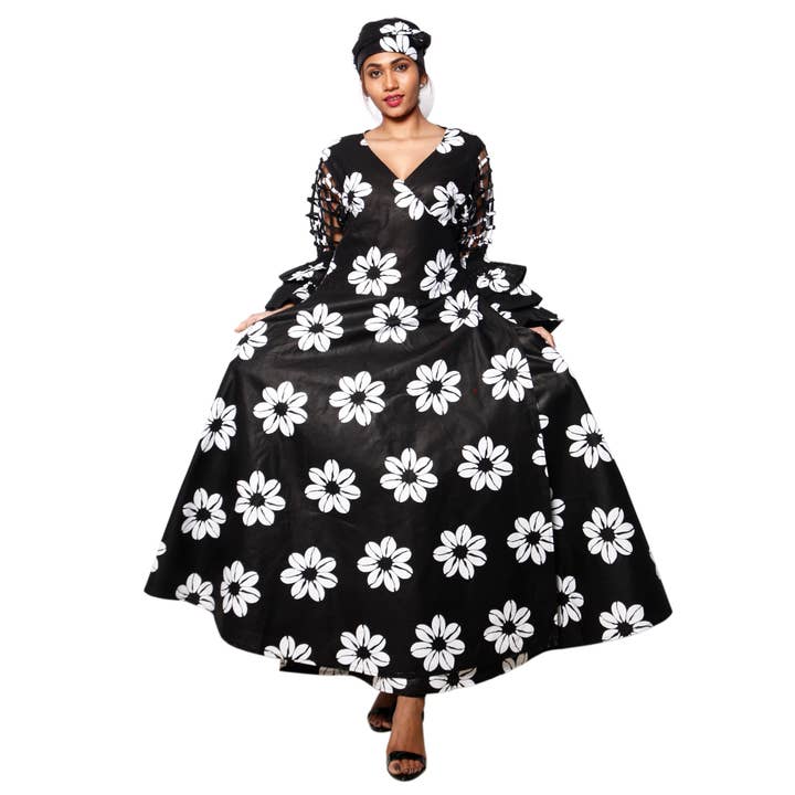 Women's Cage Sleeve Maxi Wrap Dress -- FI-ST71 FS for wholesale by African Stars